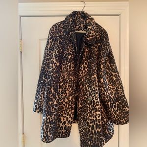 Chic Leopard Print Teddy Jacket